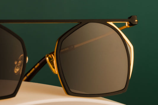 PINHEIROS Matte gold/ clip-on matte black