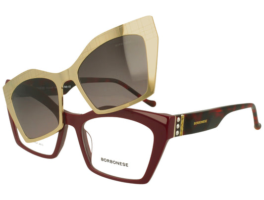 Borbonese BEV.6226.05 – Montatura Vista Bordeaux con Clip-On