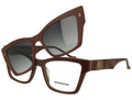 Borbonese BEV.6233.05 – Montatura Vista Acetato Prugna con Clip-On