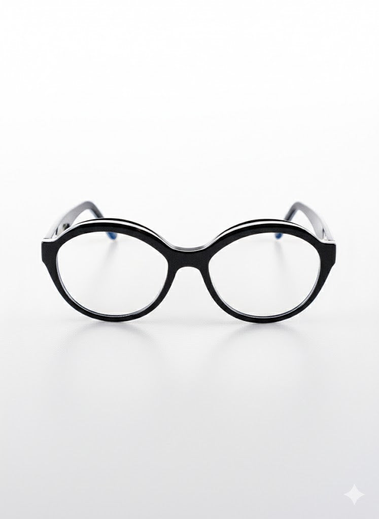 Giada blk - Montatura Vista Rotonda Donna in Acetato Nero