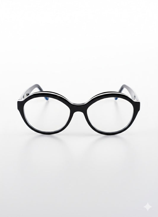 Giada blk - Montatura Vista Rotonda Donna in Acetato Nero